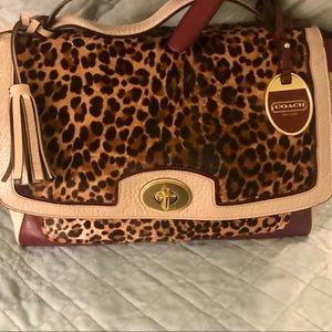 Coach Calf Hair Leopard Bag